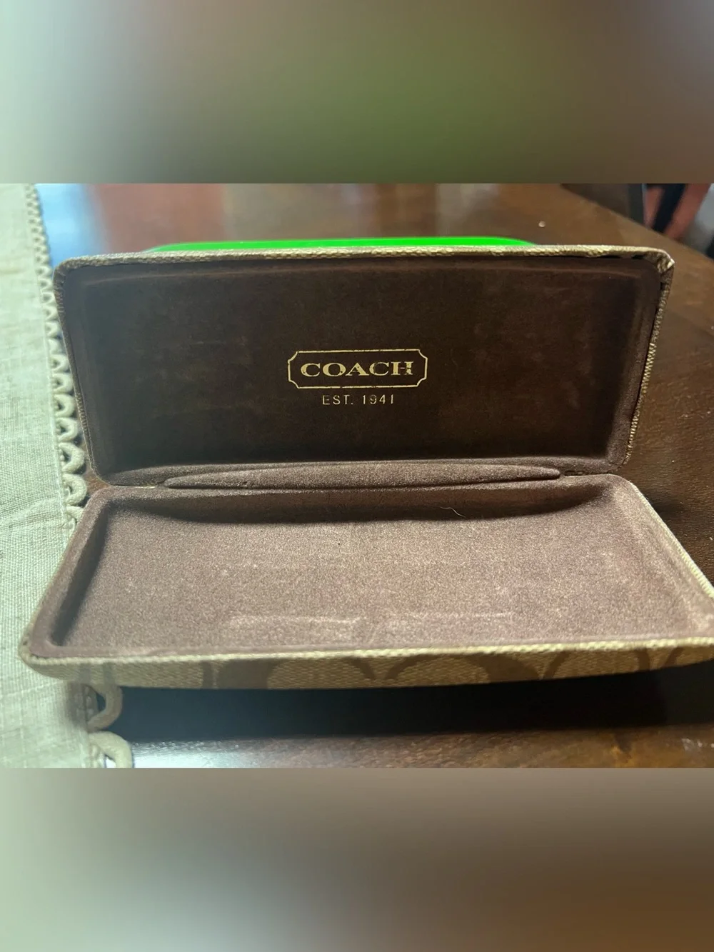 kate spade Green Hard Shell Eyewear Case and Coach Hard Shell Case